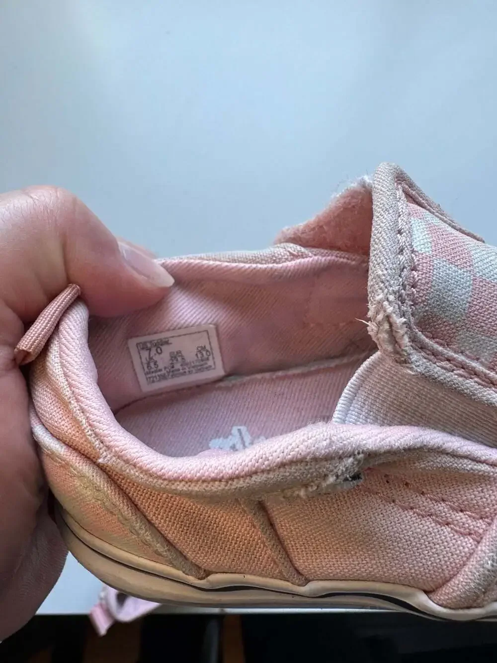 Vans Slip-On V Crib Checkerboard Size 7.0 Toddler Pink